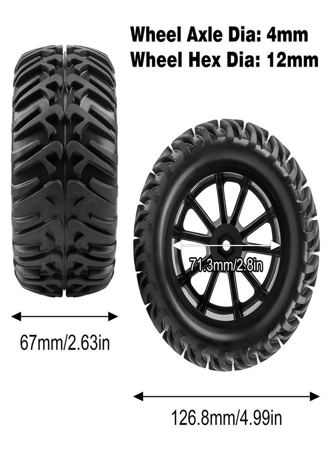 AIMROCK 12mm Hex RC Wheels & Tires Pre-glued 2.8 Tires Wheels for 1/10 Traxxas Stampede Hoss 2WD 4x4 VXL Redcat Volcano EPX Pro S30 Blackout XTE Monster Truck, 4-Pack - Image 2